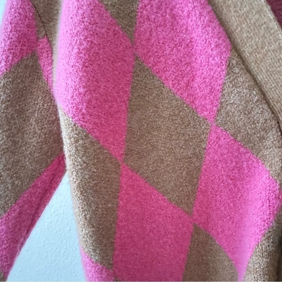 J. Crew Argyle Cardigan Sweater Supersoft Yarn - Picture 7 of 8